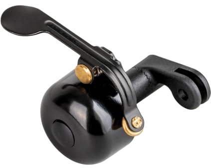 Topeak Klingel aus Bronze/Edelstahl in der Farbe Schwarz, (für Ø 25,4-31,8 mm Lenker passend), Größe 7,2 x 6 x 5,6 cm, 15200050