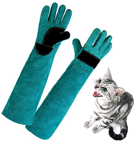 ulapithi Bissfeste Handschuhe Für Den Umgang Mit Tieren, Kratzfeste Schutzhandschuhe Für Das Training Von Haustiere, Anti-Biss Arbeitshandschuhe Für Hund/Katze/Reptilien, 45/60cm
