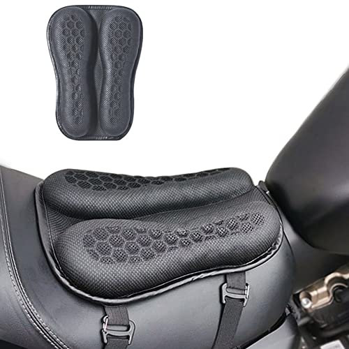 PhyiFlbey Foldable Motorcycle Gel Seat Cushion，Motorcycle Seat Cover Large 3D Honeycomb Structure Shock Absorption Breathable Seat Pad for Long Rides(S)