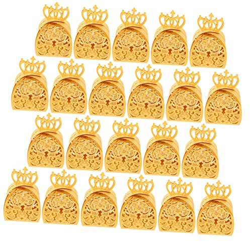 ifundom 50stücke Hochwertige Packung Hochzeit Süßigkeiten Aufbewahrungsboxen Elegante Krone Design Papierschachteln Für Wiederverwendbar Für Feiern Und Dekorationen