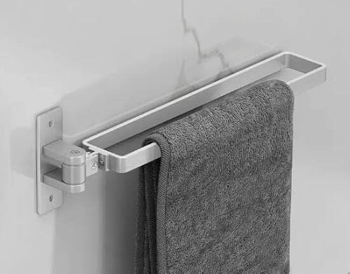 Generisch Handtuchhalter Handtuchhalter drehbare Handtuchhalter für Badezimmer Küche Handtuchhalter Wandmontage Handtuchhalter aus Aluminium Badezimmer-Handtuchhalter mit Schwenkarm (Farbe: SIL