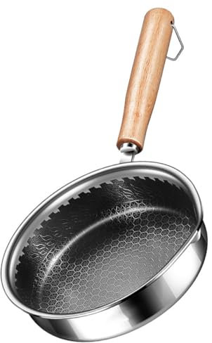 CONGARTENO Sartén Inoxidable Antiadherente Con Mango Para Freír y Steak Sartén De Para Cocina De Inducción y Gas