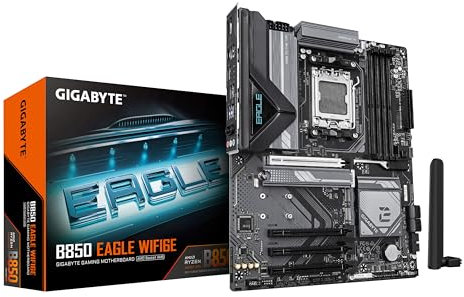 GIGABYTE B850 Eagle WIFI6E Carte Mère - AMD Ryzen 9000 Series CPUs, VRM numérique 8+2+2 Phases, jusqu'à 8200MHz DDR5 (OC), 1xPCIe 5.0 + 2xPCIe 4.0 M.2, LAN GbE, WiFi 6E, USB 3.2 Gen 2