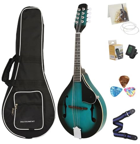 YHAILI Mandoline acoustique instrument de musique 8 cordes en tilleul instrument à cordes réglables pour benginners