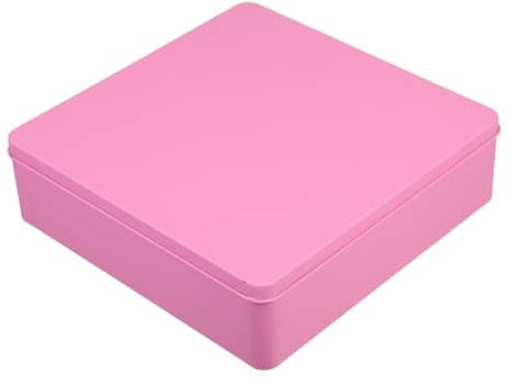 ULTECHNOVO Scatola in Latta Per Biscotti Lattina Di Metallo Con Coperchio Scatola Di Latta Vuota Per Snack e Regali Contenitore Quadrato Salvaspazio