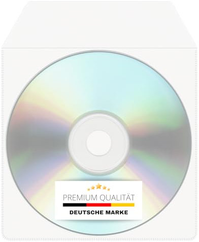 shopanize24® CD/DVD/Blu-Ray Schutzhüllen mit Lasche – Transparente PP-Folienhüllen zur Aufbewahrung & zum Schutz vor Staub von CDs, DVDs & BD-Rohlingen, langlebig & platzsparend (100 Stück)