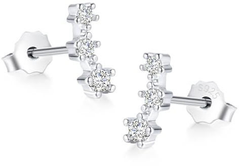 Loutade Ohrstecker Silber 925, Hypoallergene 925 Sterling Silber Ohrstecker | AAAAA Cubic Zirkonia Kleine Funkelnd Zirkonia Knorpel Schlafen Ohrringe Silber 925 Geschenke für Damen Frauen Freundin