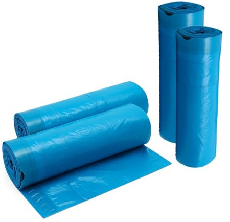 ARLI 100x Zugbandsäcke 120L Müllsäcke 700 x 1000 mm aus LDPE Regenerat Typ 60 blau mit Zugbandverschluss für leichten bis mittleren Abfall