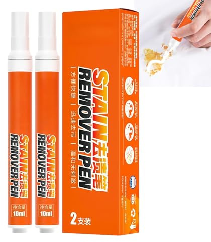 2PCS Stain Remover Pen,Instant Stain Remover for Clothes,Clothe-s Stain Treater,Sta-in Pen,Ble-ach P-en,Oil & Sweat S-tain Re-mover Clothes,Travel Stain Re-mover,White Clo-thes Restorer