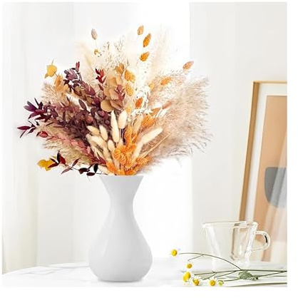 HMCEY 64 Piezas Pampas Secas Decoracion,Ramo de Flores Secas Naturales Decorativas,Plantas Seca Decorativas,Dried Flowers Bouquet,Hierba de Pampa Planta,Flores Seca Manualidades para Boda Hogar