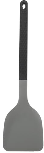 DECHOUS Spatola Silicone Resistente al Calore con Manico Lungo Ergonomico Mestolo Antiaderente per Cucina Utensile Sicuro per Crepes Pancake e Cottura Quotidiana Nero