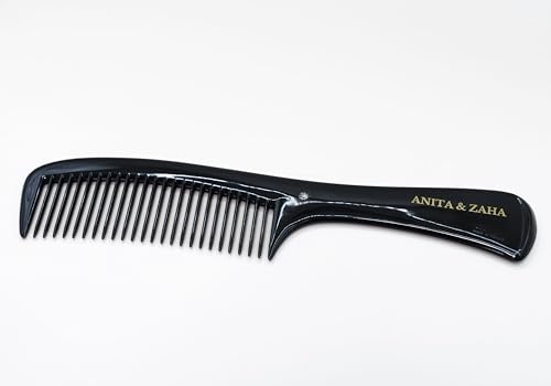 Pettine con Manico in Acetato di Cellulosa, Decorazione Strass, Made in Francia, Altissima gamma, Districare Morbido