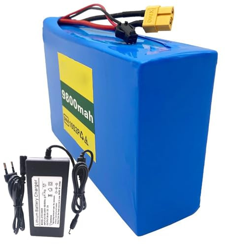 Batería para Bicicleta Eléctrica De 36 V Y 9,8 Ah Batería Recargable De Iones De Litio para Bicicleta Eléctrica Y Patinete Eléctrico Batería De Litio De 36 V con Cargador De 42 V (36V 9.8Ah),XT60+SM