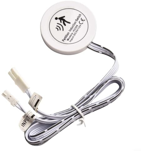 Berührungssensor-Schalter 12V-24V für Holzpaneele, LED-Lichtsteuerung, Infrarot, menschliches OO, Dimmer, hinter Glas oder Stein, Weiß(touch switch)