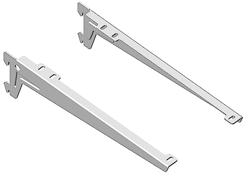 Element System Winkelträger Bracket 1–Row, Set of 2, 5 Settings, 3 Colours, Length 28 cm for Wooden Floors, 18133–00051 Wall Rail, White