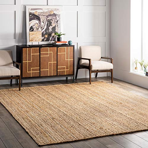 nuLOOM Tapis de sol Collection Rigo, en toile de Jute, tissé à la Main, style campagne, 180 x 270 cm