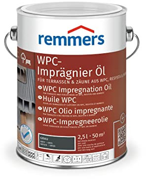 Remmers WPC-Imprägnier-Öl grau, 2,5 Liter, WPC Öl für innen und außen, für Terrassen, Zäune oder Gartenmöbel aus WPC, Resysta und Bambus geeignet