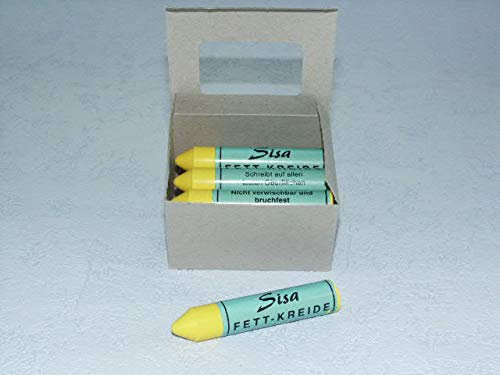 SISA Fett-Signierkreide gelb 12 Stück, Reifenkreide, Fettkreide 260200