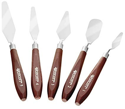 Westcott E-40200 00 målarspatelset, brun/silver, 17,5-22,5 cm
