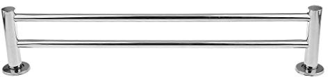 60 cm Simple/Double Bars Porte-Serviettes Chromé en Acier Inoxydable de Salle de Bain de Cuisine à Fixation Murale Cintre, Double Bar Double Bar