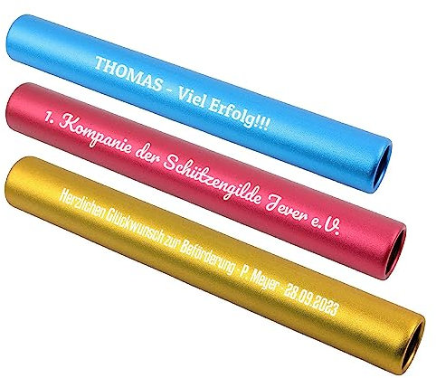Diamandi Staffelstab mit Gravur - personalisiert mit Wunsch-Text, Name oder Logo - Geschenk Mitarbeiter Abschied Übergabe Jubiläum - Arbeit + Sport - Leichtathletik (Auswahl)