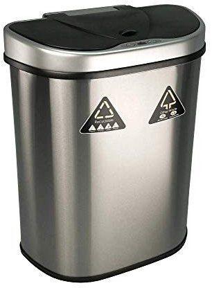 Ninestars DZT-70-R3 Motion Sensor Trash Can, Extra Large, Silver