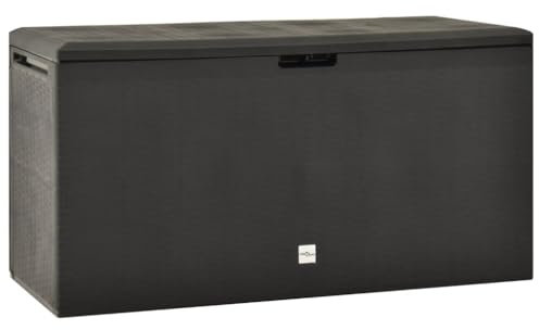 vidaXL Caja de Almacenamiento de Jardín Baúl Cofre de Almacenaje Interior o Exterior al Aire Libre de Porche de Cojines Gris Antracita 114x47x60 cm