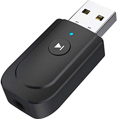 Mnsun Transmisor y Receptor Adaptador Bluetooth 3 en 1 USB Bluetooth 5.0 dongle Stick Adaptador de Audio USB transmisor Receptor con Cable de Audio Digital de 3,5 mm, pequeño y Efectivo