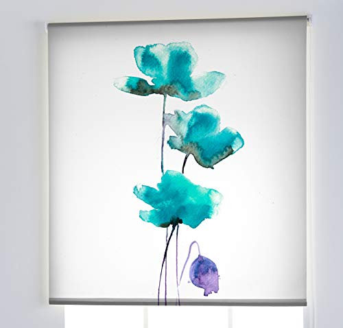 Estoralis Flores y Plantas | Estor Enrollable Diseño Moderno | Translúcido Estampado Digital | Modelo F-3138 | 130 x 180 cm (Ancho/Alto) Tamaño Tela 127 x 175 cm | Estores para Ventanas y Puertas