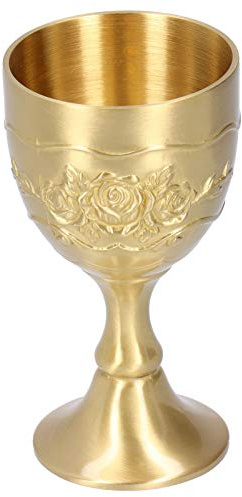 Coupe en laiton Vintage, coupe en laiton Vintage calice doré décor médiéval gothique(small)