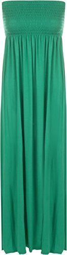 WearAll Grande Taille - Pour femme - Robe longue maxi imprimée bandeau sans bretelles froncée - Taille 44 à 50, 36-38