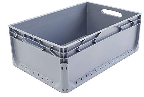 Karton EU Eurobox geschlossen Grau 60 x 40 x 22 cm lebensmittelecht Transportbox Lagerbox Behälter Lagerkiste Stapelbox