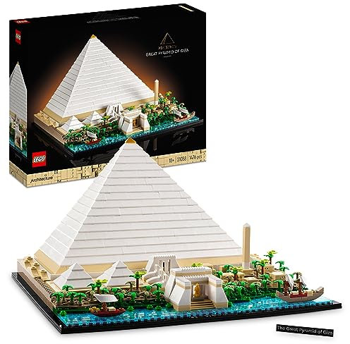 LEGO Architecture La Grande Piramide di Giza, Decorazione per la Casa, Idea Regalo per Adulti, Uomini, Donne, Mamma, Papà, Hobby Creativi con le Costruzioni, Collezione Monumenti Famosi 21058