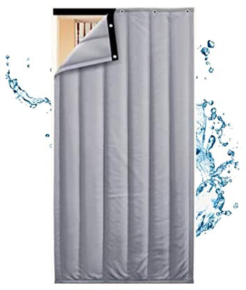 MNBVH Cortina de Puerta aislada, Panel de Aislamiento acústico Pesado, Barrera de Aislamiento de privacidad, Tapiz, Cortina de privacidad, Tapiz a Prueba de Viento y a(Size:70×200cm,Color:C)