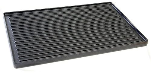 CHEFGASTRO Wende-Grillplatte Gusseisen für Broil King Baron/Crown/Triton 3 / Triton 4, 43,3 x 32 cm Plancha Pizzaplatte für Gasgrill