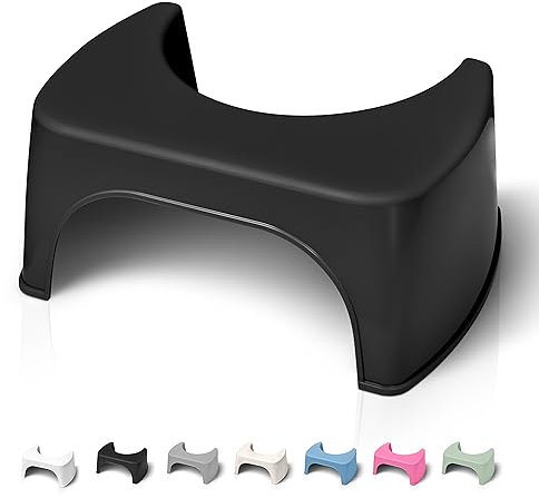 Well Care Toilettenhocker Schwarz - WC Hocker fur Erwachsene - Hergestellt aus Recyceltem Kunststoff - Klohocker Made in France - Ermöglicht hockende Position Anti-Verstopfung - Squatty Kackhocker