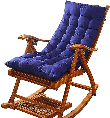 RUYICZB Hochlehner Sitzauflagen, Sonnenliege Auflage Mit Krawatten Liegestuhl Stuhlkissen, Für Gartenmöbel Hochlehner Polsterauflage Hochlehner Auflagen Wohnzimmer Balkon 125 * 48Cm,Blau