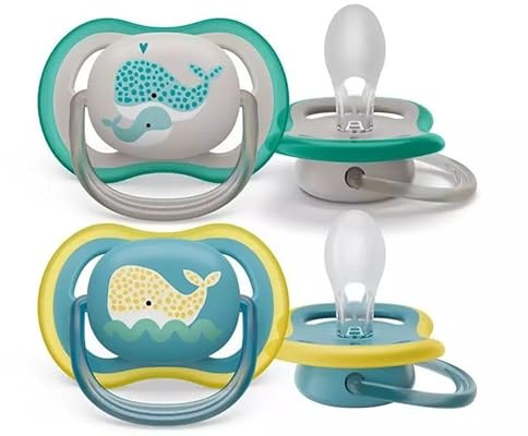 Philips Avent Ultra Air Schnuller, leichte, luftdurchlässige Schnuller für Kinder ab 18 Monaten ohne Bisphenol A, inkl. Sterilisatoretui (Modell SCF349/24)