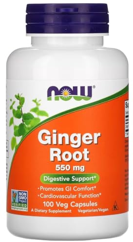 Now Foods – Ginger Root 550mg | Digestive Health and Anti-Inflammatory Support – 100 Veg Capsules
