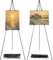 LDXDRU Lot de 2 chevalets de mariage - 160 cm - Support en toile pliable - Panneau de bienvenue - Chevalet de table télescopique portable - Noir - Pour panneau de mariage, affiche, studio