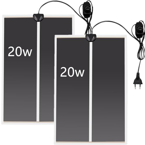MUALROUS 2pcs 20W Reptil Heizmatte Wasserdichtes Reptilien-Heizkissen Unter dem Tank Wärmer Terrarien-Heizkissen für mit Temperatureinstellung für Schildkröten Eidechsen Schlangen Gecko Amphibien
