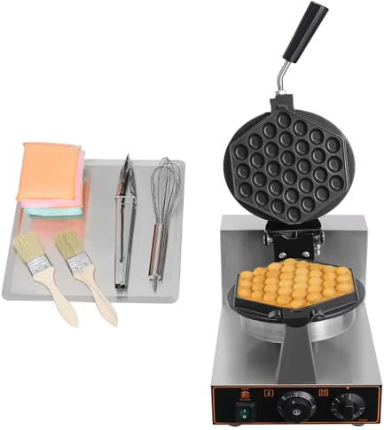 VonVVer Bubble Waffle Maker 1300W Commercial Eggettes Waffle Machine for Classic Egg Waffles 50-300℃ Temperature 5min Timer Puffle Maker Rotated Non-stick