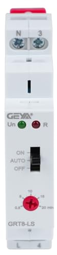 GRT8-LS Interrupteur à minuterie pour éclairage d'escalier avec relais électronique mécanique 230 VAC 16 A 0,5 à 20 minutes
