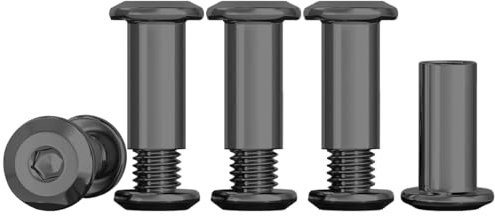 Drenky Viti Di Collegamento M4 Dado A Manicotto Nero In Acciaio Inox A2 V2A M4x20mm Viti A Manicotto 10 Pezzi (10 x Viti Per Mobili, 10 x Dado A Manicotto) Per Mobili, Armadi, Tavole Di Legno