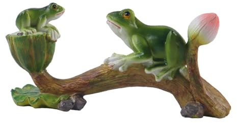 JISADER Figura de Rana de Jardín para Jardinera, Micropaisaje Decorativo para Césped Y Estanque