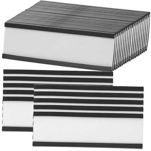 OFFSCH Magnetischer Kanal Etikettenhalter 30 Stück 76x25mm Starker Halter Für Lagerregale Schließfächer Türen Zur Kennzeichnung Und Organisation