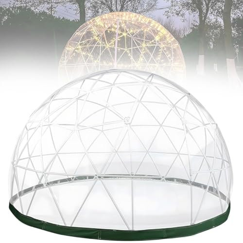 HLGKBY Tente à Bulles dôme de Jardin, dôme de 11,8 Pieds, Couverture ABS Transparente (Uniquement Couverture Transparente), Tente à Bulles, tonnelle, Maison dôme de Jardin étanche, adaptée