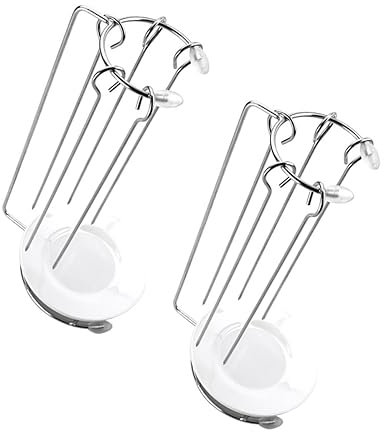BESPORTBLE Support Suspendu Barbecue en Acier Inoxydable – Lot De 2 Sets De Cintres Plaque D’égouttage – Accessoire Portable pour Grillades en Extérieur, Support Solide pour Brochettes Et Kebabs