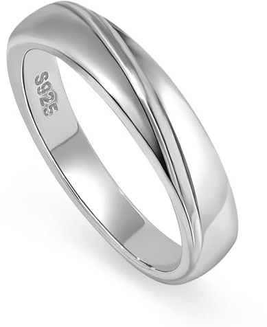 Meissa Anillos de Boda Alianza Plata de ley 925 para Hombres y Mujeres Compromiso Promesa Anillo Novia Prometida, Hombres 19.8mm
