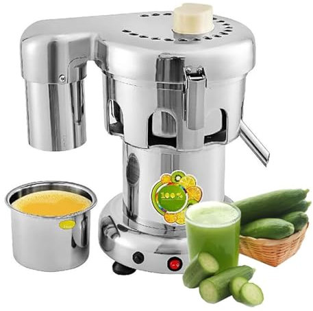 Exprimidor de cítricos eléctrico comercial, exprimidor centrífugo de cítricos, exprimidor industrial de frutas y verduras de acero inoxidable de 370 W, 2800 RPM, exprime frutas y verduras.